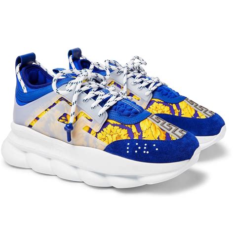 blue versace chain reaction sneakers|gianni versace athletic sneakers.